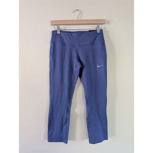 Nike Epic Run Tight Crop Womens Running Leggings Dri-FIT Sz S Purple Mesh Petite